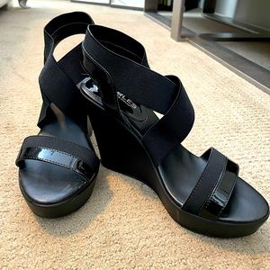 Black wedge sandal